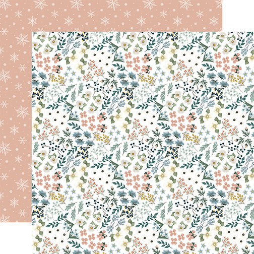 Carta Bella Winter Wonderland: Mixed Flowers 12x12 Patterned Paper