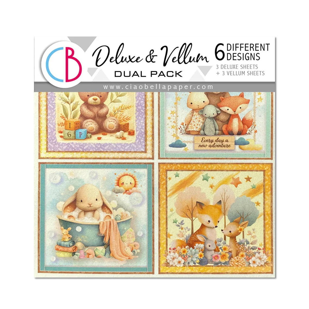 Ciao Bella Deluxe Paper Pearl & Vellum Dual Pack 6x6 MIXED 6/Pkg Lunibloom