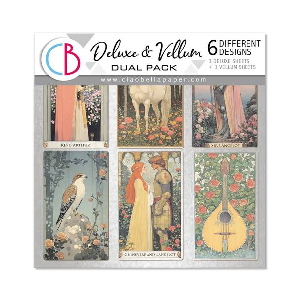 Ciao Bella Courtly Love 6"x6" Deluxe Paper Silver & Vellum Dual Pack, 6 sheets/Pkg