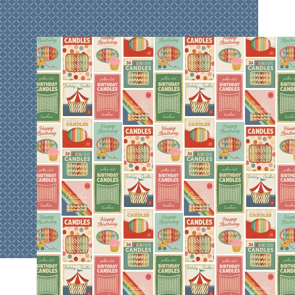 Carta Bella They Say It's Your Birthday Vintage Candles 12x12 DS Patterned Paper (1 Sheet) (1 Sheet)