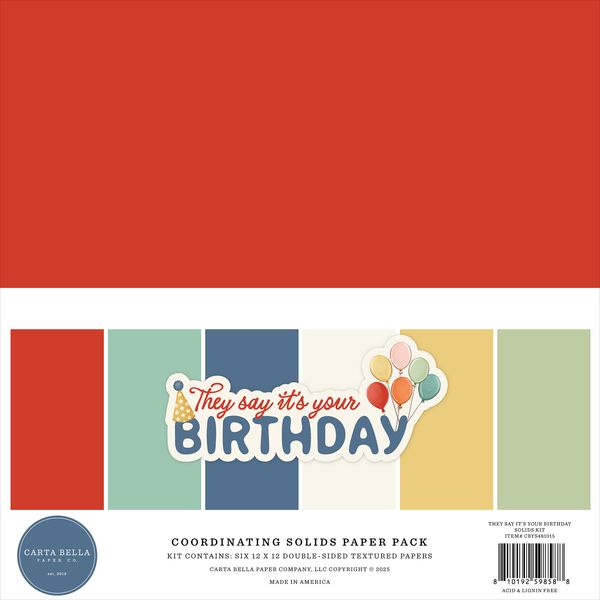Carta Bella They Say It's Your Birthday Solids Kit