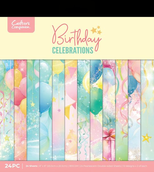 Crafter's Companion Birthday Celebrations - 8"x8" Paper Pad