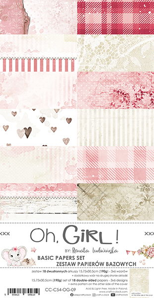 Craft-o-Clock Oh, Girl! 6x12 Basic Papers Set