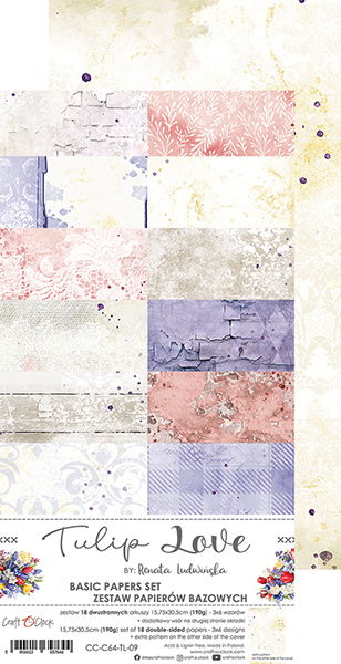 Craft-o-Clock Tulip Love 6x12 Basic Papers Set