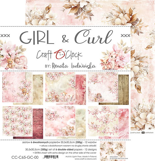 Craft-o-Clock Girl & Curl 12x12 Papers Set