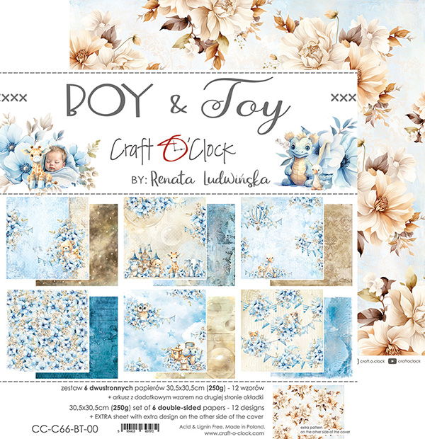 Craft-o-Clock Boy & Toy 12x12 Papers Set