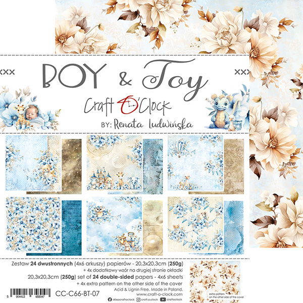 Craft-o-Clock Boy & Toy 8x8 Papers Set