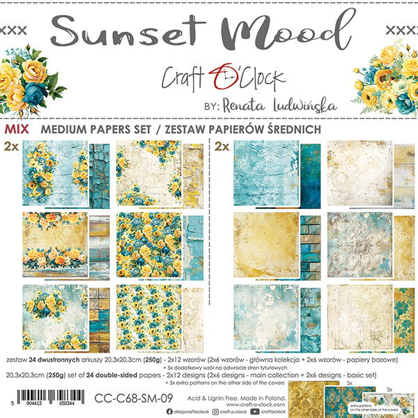 Craft-o-Clock Sunset Mood mix 8x8 pad