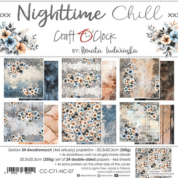 Craft-o-Clock Nighttime Chill 8x8 Papers Set