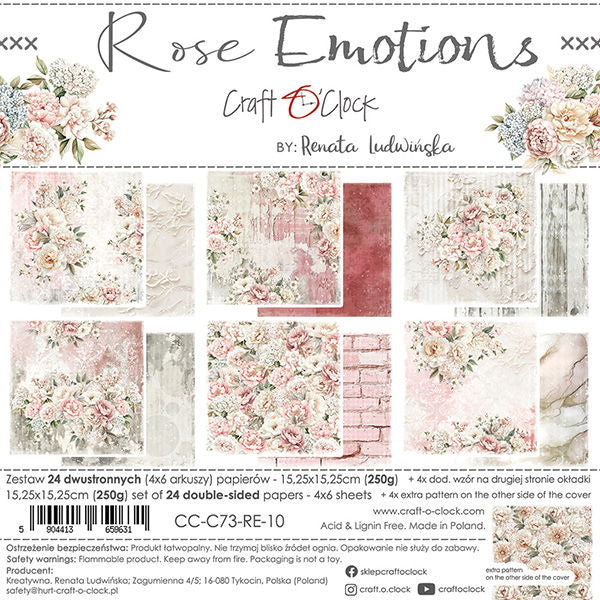 Craft-o-Clock Rose Emotions 6x6 Papers Set
