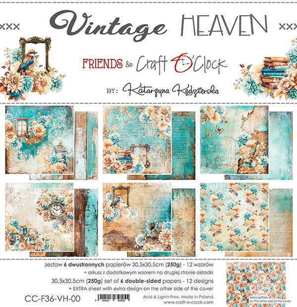 Craft-o-Clock Vintage Heaven 12x12 Papers Set