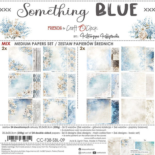 Craft-o-Clock Something Blue mix 8x8 pad