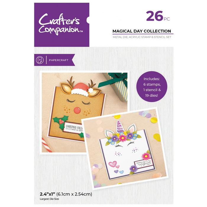 Crafter's Companion Stamp, Die And Stencil Set-Magical Day