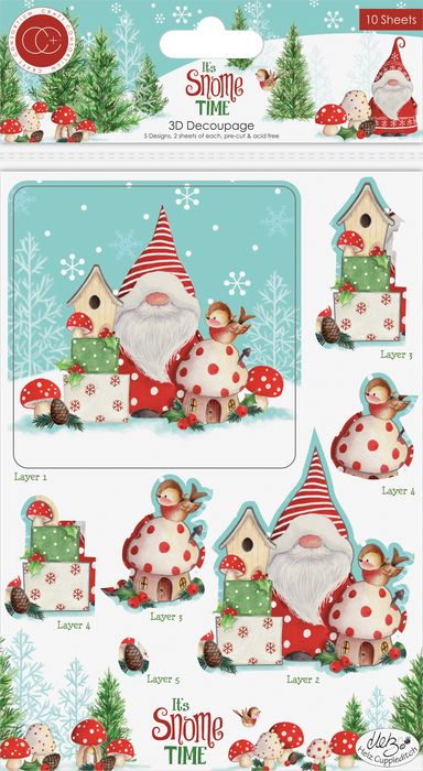 Craft Consortium 3D Decoupage & Topper Set-It's Snome Time