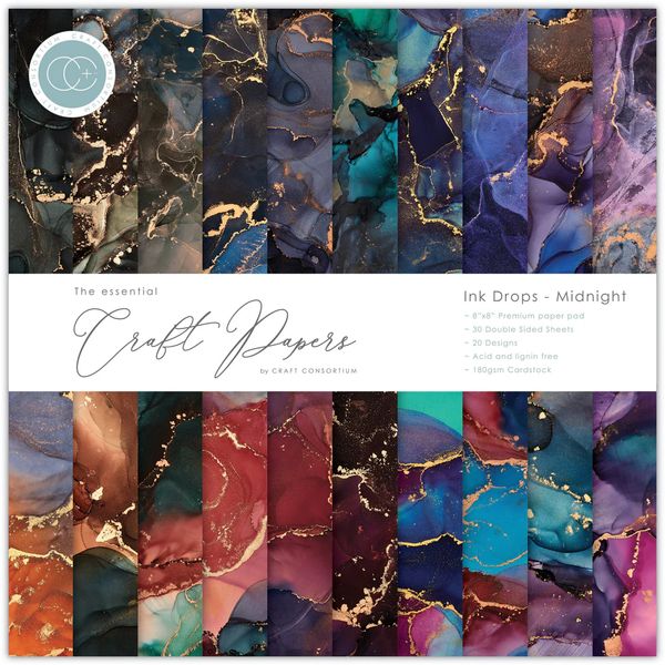 Craft Consortium - Ink Drops - Midnight - 8x8