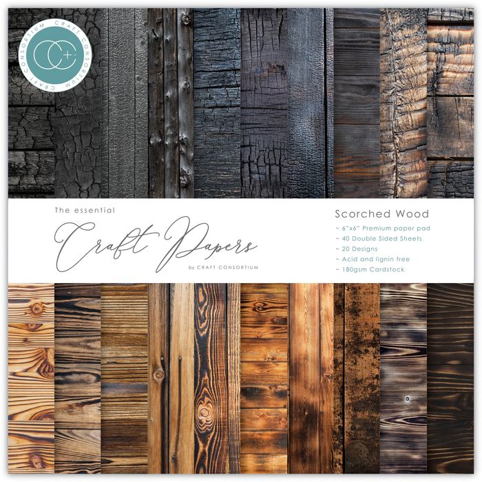 Craft Consortium Double-Sided Paper Pad 6"X6" 40/Pkg-Scorched Wood