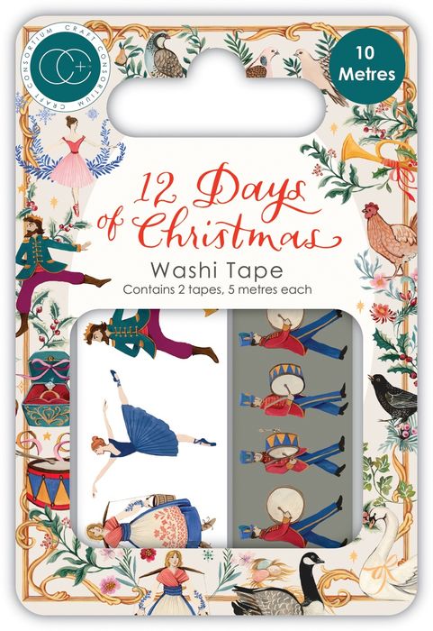 Craft Consortium Washi Tape 2/Pkg-12 Days of Christmas