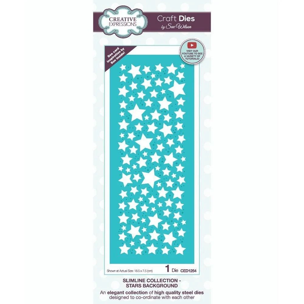 Sue Wilson Slimline Stars Background Craft Die