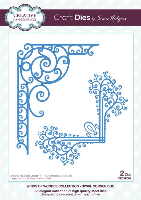 Creative Expressions Craft Dies By Jamie Rodgers-Wings Of Wonder- Swirl Corner Duo