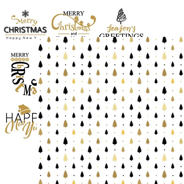 Reminisce Christmas Greetings: Xmas Trees DS Paper (1 Sheet)