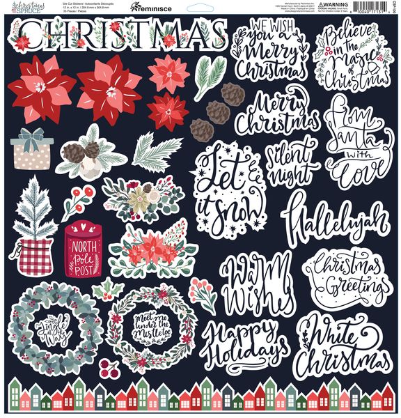 Reminisce Christmas Spruce: 12x12 Sticker