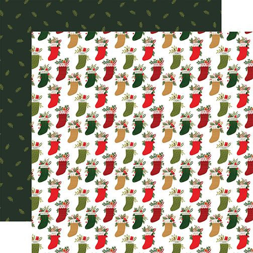Christmas Joy Double-Sided Cardstock 12"X12"-Jolly Stockings