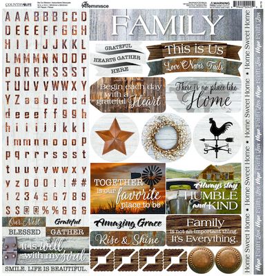 Reminisce Country Life: 12x12 Elements Stickers