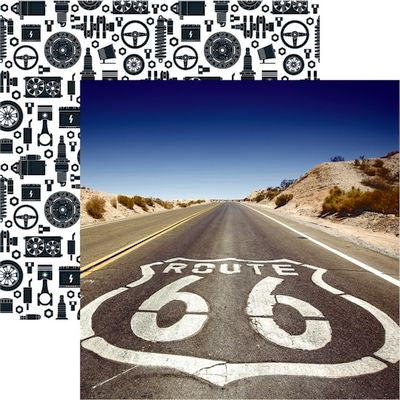 Reminisce Classic Cars: Route 66 Paper DS Paper (1 Sheet)