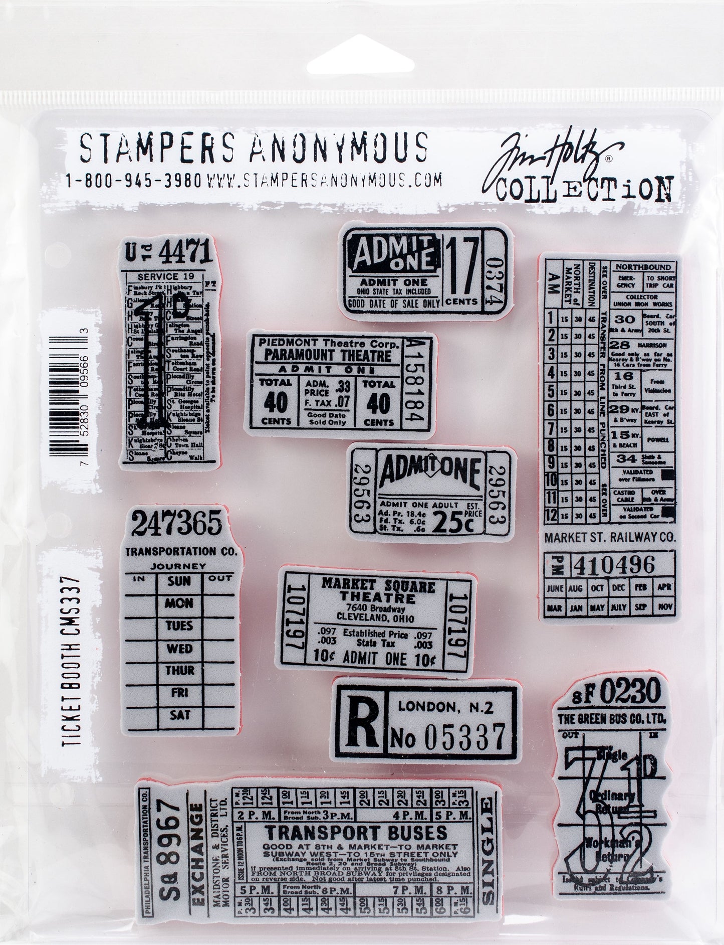 Tim Holtz Cling Stamps 7"X8.5"-Ticket Booth