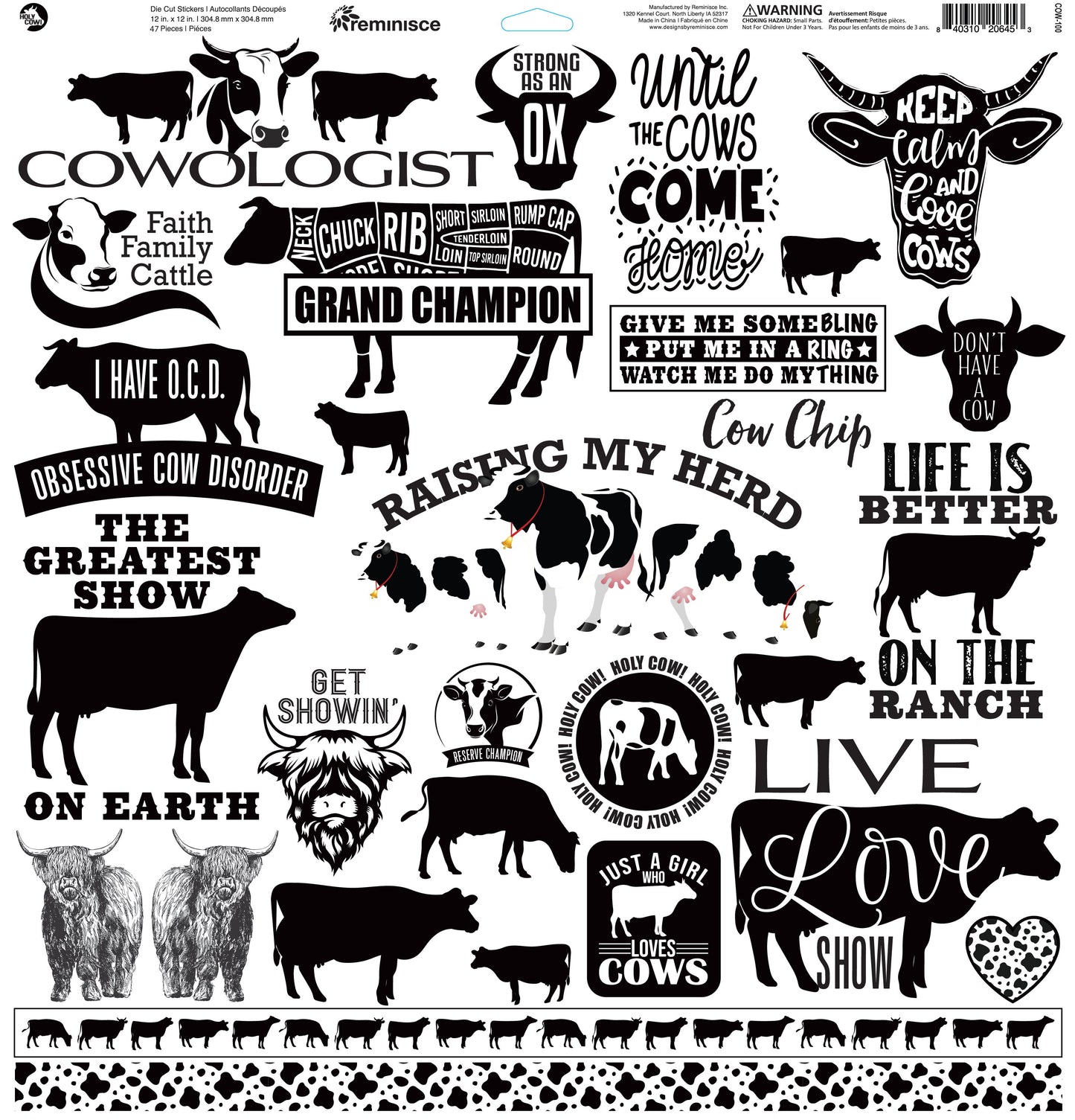 Reminisce Holy Cow 12x12 Sticker