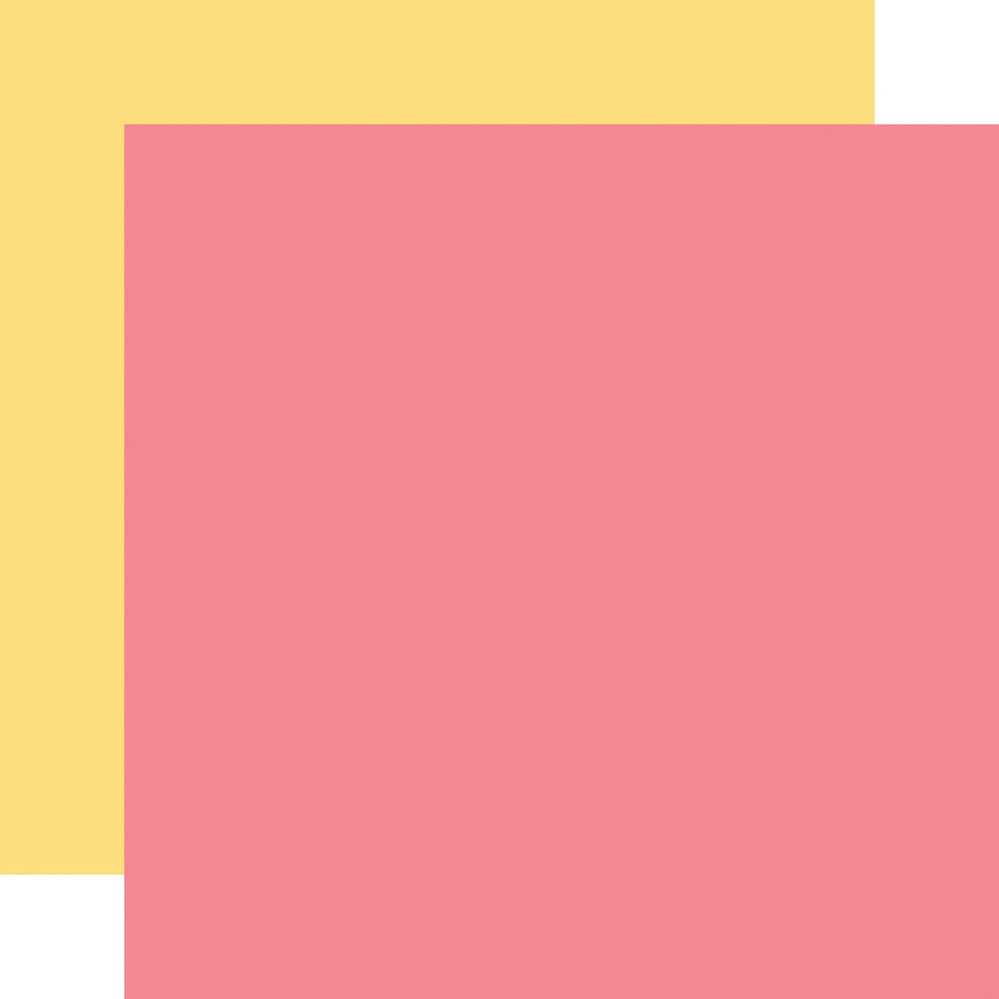 Echo Park Craft Room: Pink / Yellow 12x12 Coordinating Solid DS Paper (1 sheet)