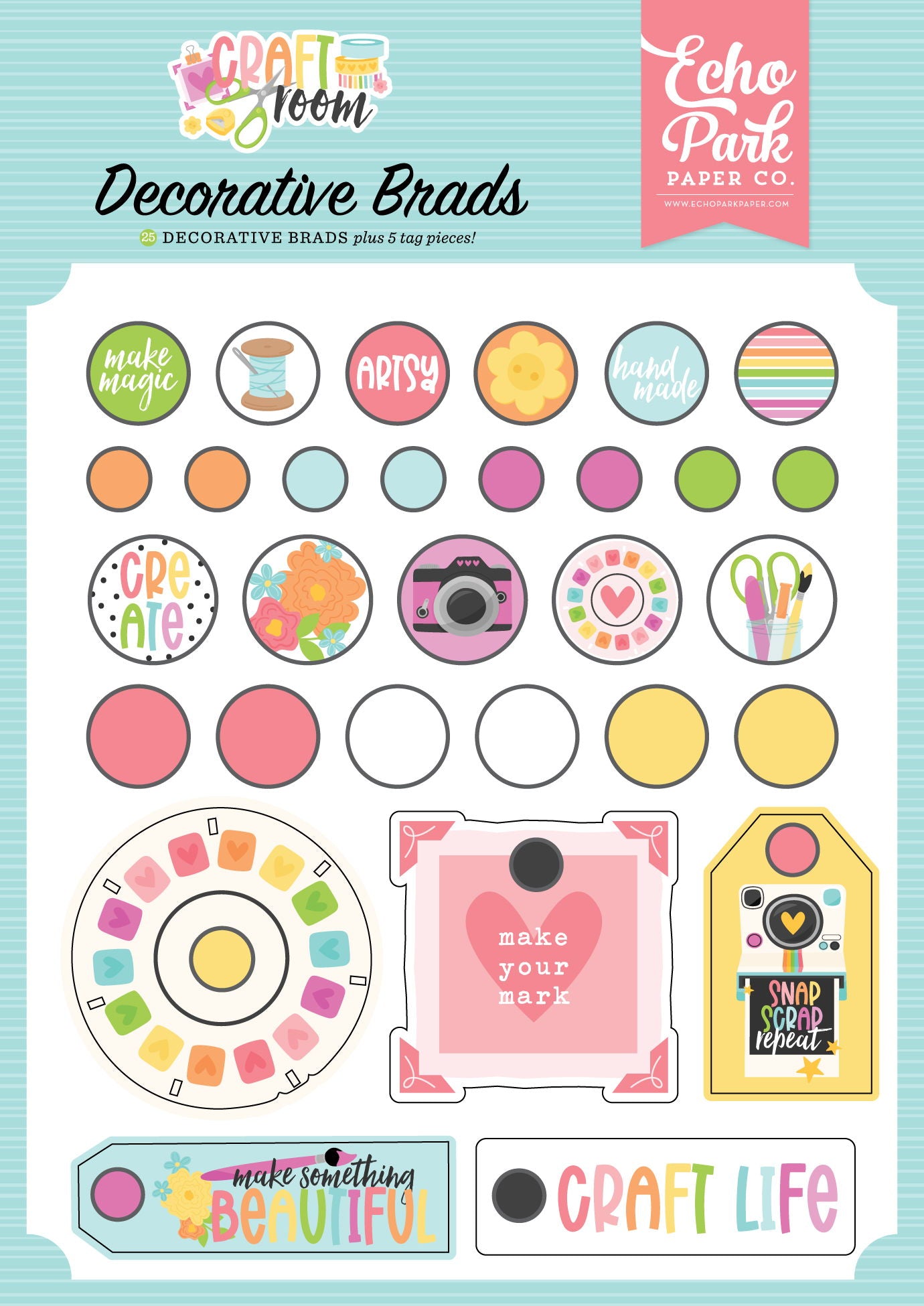 Echo Park Craft Room Decorative Brads