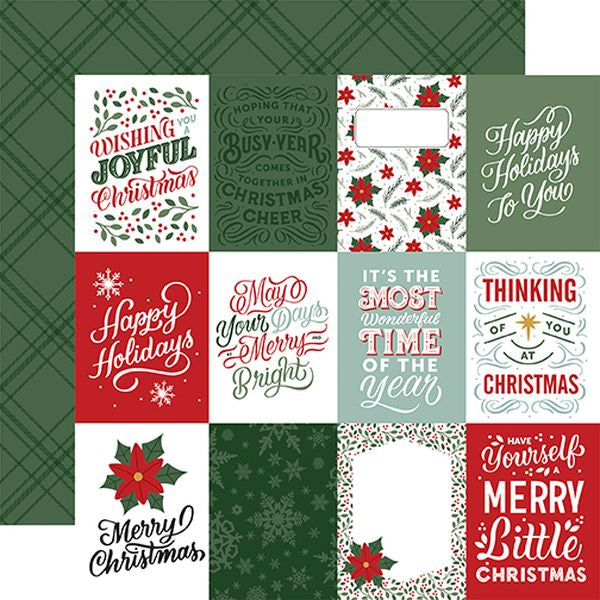 Echo Park -Christmas Salutations 3X4 Journaling Cards - 12x12 Paper