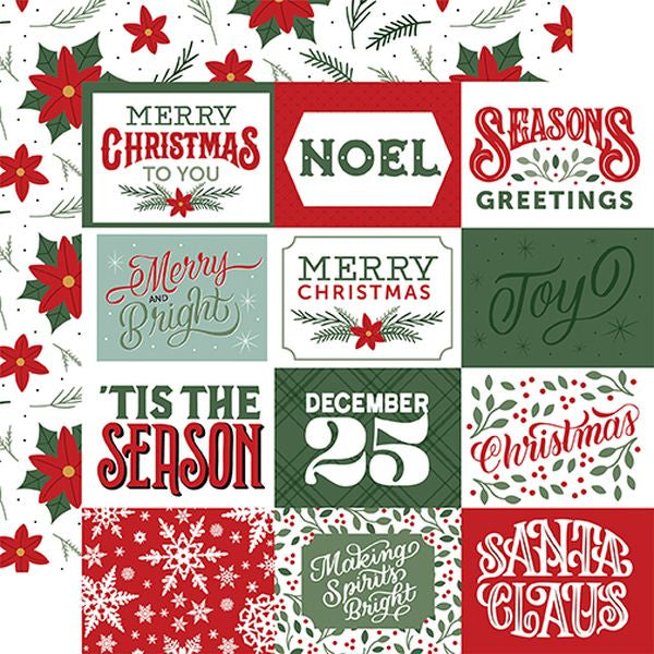 Echo Park -Christmas Salutations 4X3 Journaling Cards - 12x12 Paper