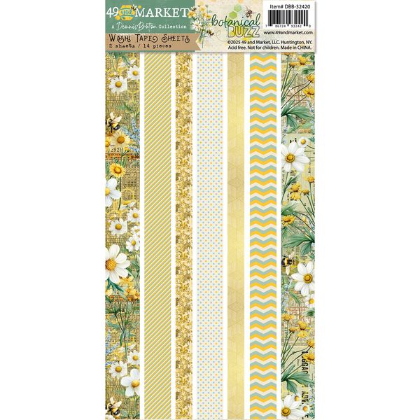 49 And Market Washi Tape Sheets-Botanical Buzz