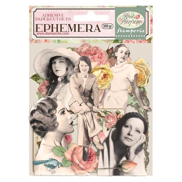DISC - Stamperia Rose Parfum Frames & Ladies Ephemera Adhesive Paper Cut Outs
