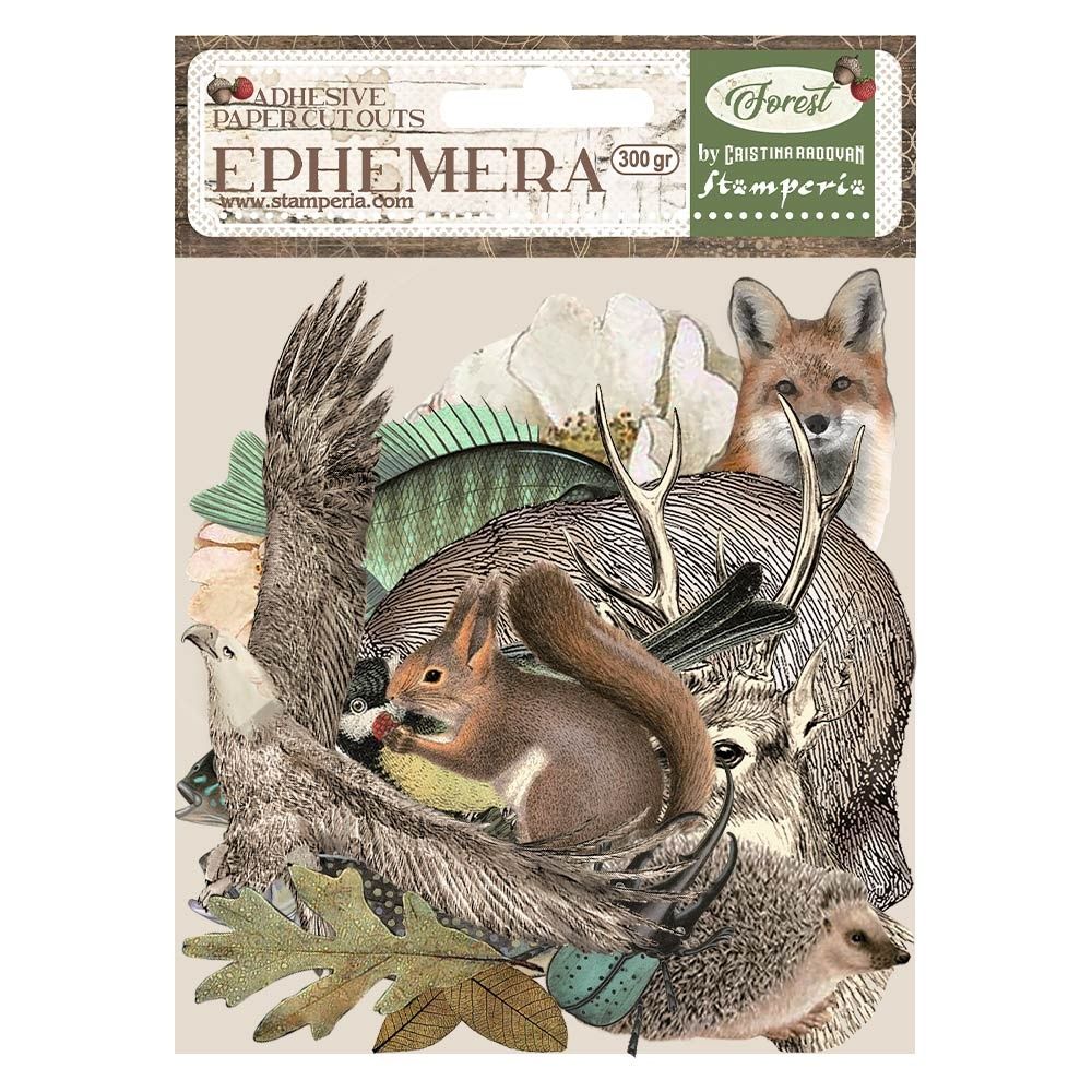 Stamperia Forest Cardstock Ephemera Adhesive Paper Cut Outs