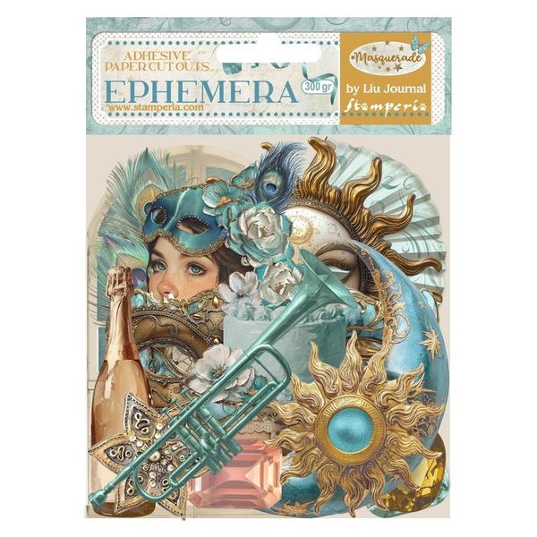 Stamperia Masquerade Cardstock Ephemera Adhesive Paper Cut Outs