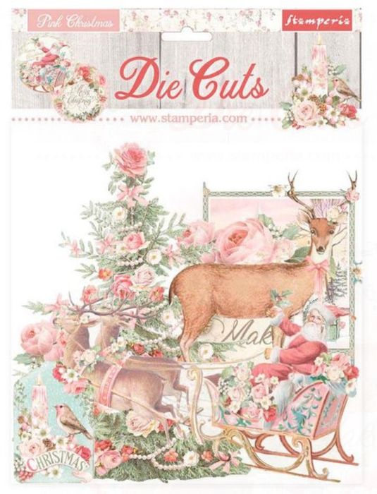 DISC - Stamperia Pink Christmas Die Cuts