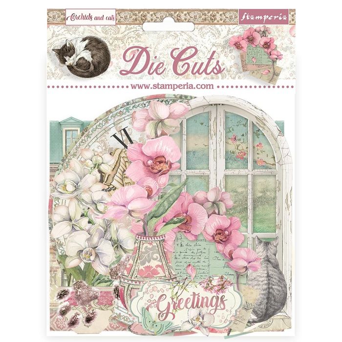 DISC - Stamperia Orchids and Cats Die Cuts