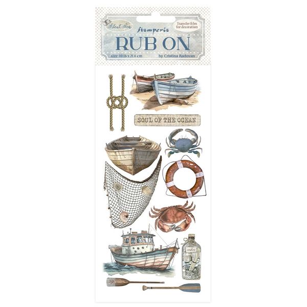 Stamperia Silent Sea Boat 4"x8.5" Rub-On