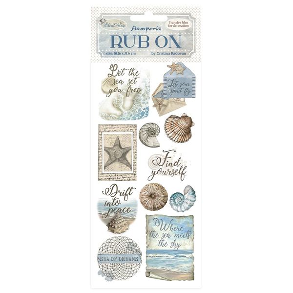 Stamperia Silent Sea Shells 4"x8.5" Rub-On