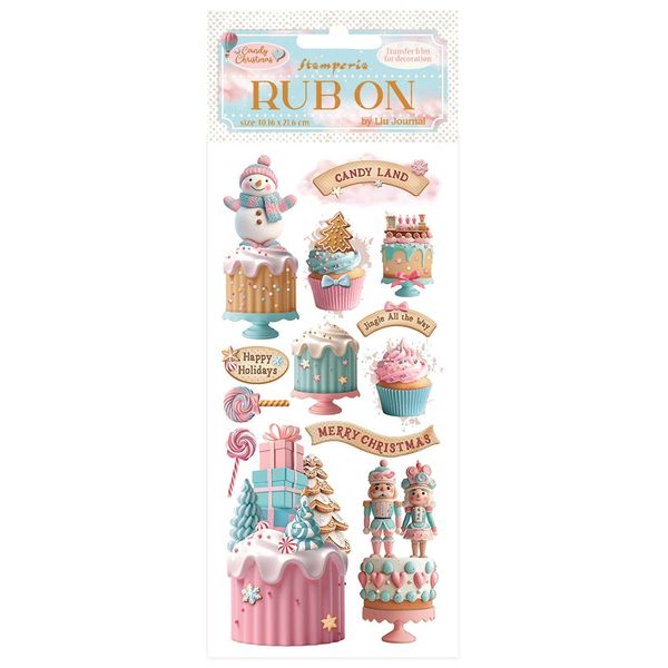 Stamperia Candy Christmas Cakes 4"X8.5" Rub-On