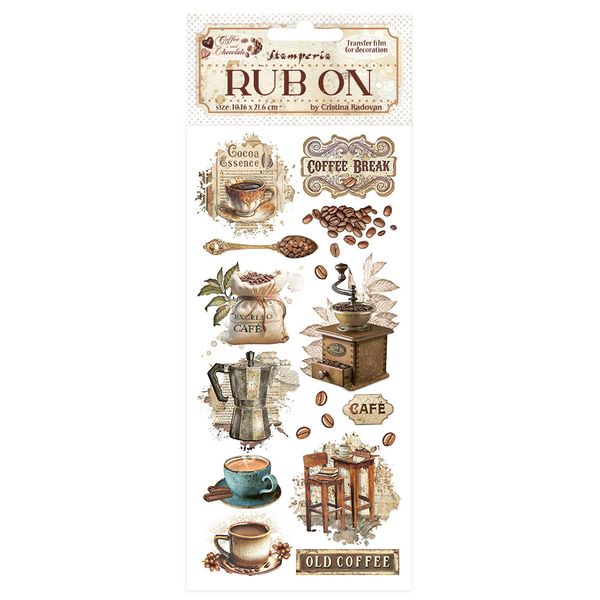 Stamperia Coffee and Chocolate Vintage Stamperia Coffee Moments 4"x8.5" Rub-On