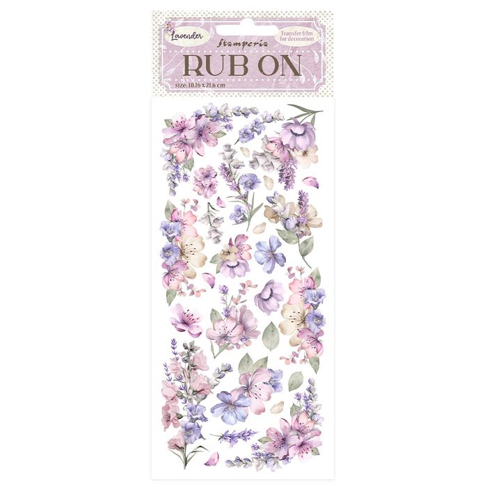 DISC - Stamperia Lavender Flowers 4"x8.5" Rub-On
