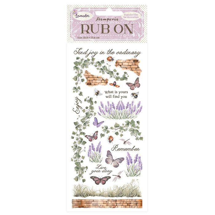 DISC - Stamperia Lavender Ivy And Butterfly 4"x8.5" Rub-On