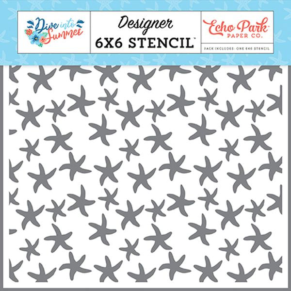 Dive Into Summer Swimming Starfish Stencil
