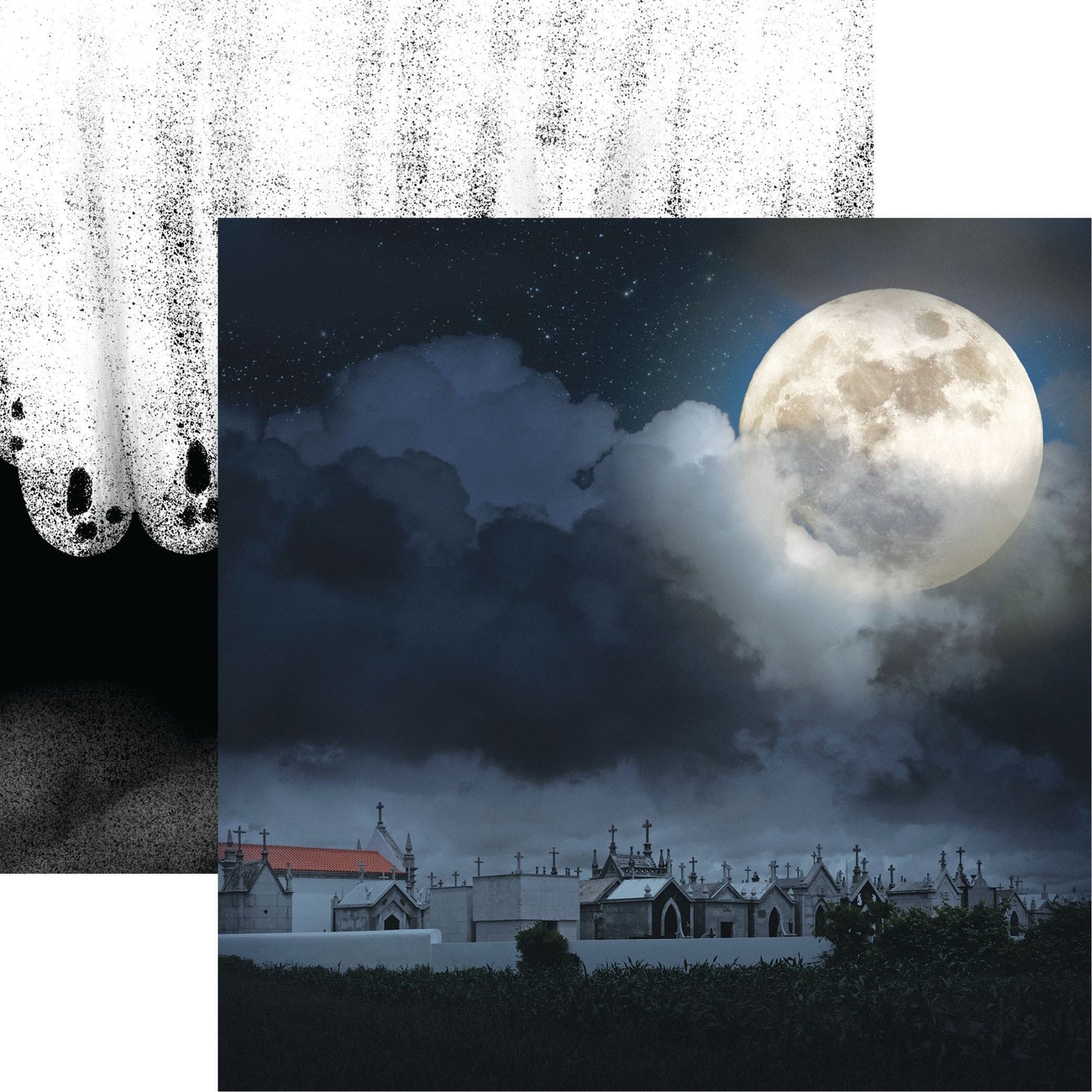 Reminisce Dark Night: Moonlit Cemetery DS Paper (1 Sheet)
