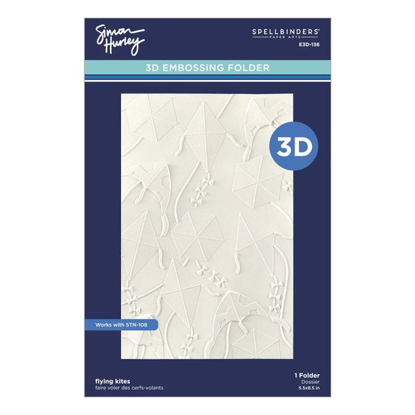 Spellbinders Flying Kites, Sky's The Limit 3D Embossing Folder By Simon Hurley