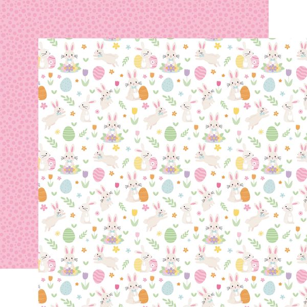 Echo Park Easter Basket: Hoppy Easter Bunnies 12x12 Patterned Paper